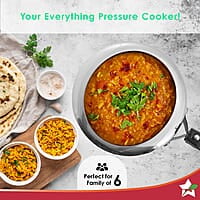 Wonderchef Inner Lid Ultima Pressure Cooker 3 litres, 3.25 mm Heavy Encapsulated Bottom Bakelite Handles for Durability Induction Friendly (Aluminium, Silver)