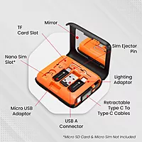 Portronics SnapCase 5 60W Multi Cable Kit – USB to Micro/Type-C/Lightning with Stand