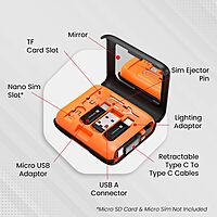 Portronics SnapCase 5 60W Multi Cable Kit – USB to Micro/Type-C/Lightning with Stand