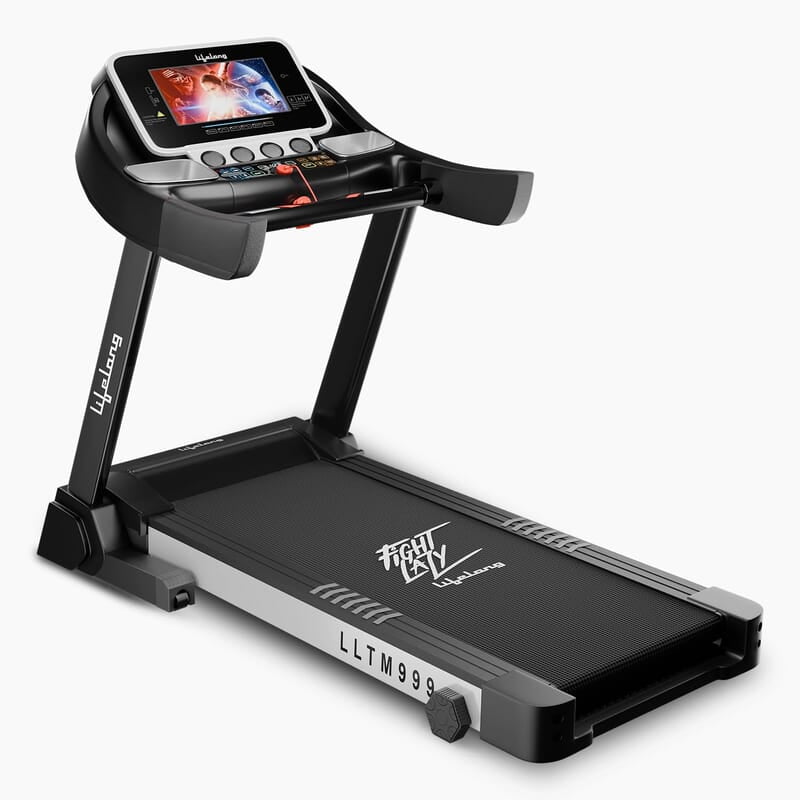 Lifelong Treadmill for Home - 6 HP Peak Motorized Treadmill, 6 Level Manual Inclines, Max Speed 14 km/hr - Heart Rate Sensor, Bluetooth Speaker,Max Weight 120Kg