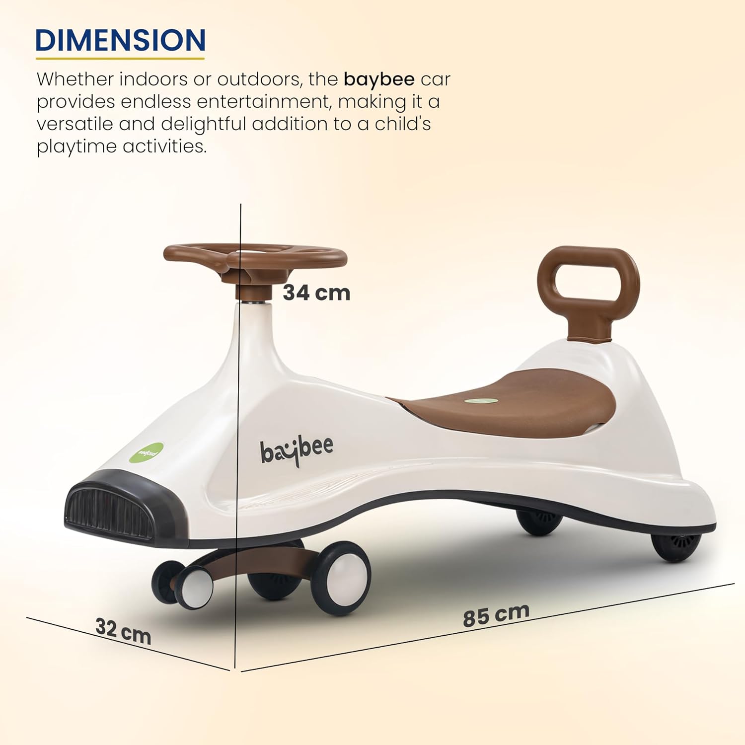 Baybee Primo Kids Magic Swing Cars for Kids- Brown