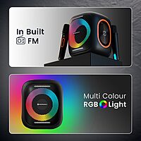 Portronics Dash 10 50W Speaker with Dual Karaoke Mics – Powerful Sound, Party-Ready | Perfect for Events, Music & Home Entertainment