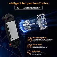 Portronics Coolpluse Mobile Cooler – RGB, Black. Enhance your gaming experience with this stylish cooler featuring vibrant RGB lights, efficient cooling, and a sleek design for optimal performance.
