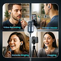 Portronics Conch ONE In-Ear Earbuds – Type-C | On/Off | In-Built Karaoke Mic | Black