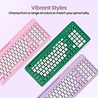 Portronics Bubble Square Bluetooth + Wireless Keyboard – Multimedia Keys |  Purple | 1 Year Warranty