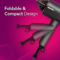 AGARO HD-1214 Premium Hair Dryer with 1400 Watts Motor, 3 Temperature Settings & Cool Shot