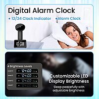 Portronics Bella 2 15W Magnetic Wireless Charger – 3-in-1 with Digital Alarm Clock | Black