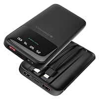 ZEBRONICS MW60 Power Bank, 10000 mAh, Rapid Charge, 20W Output, Outputs - Dual USB | Dual Type C | Lightning, Type C PD, LED Indicator, Built in I/O Cables