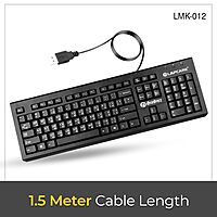 Lapcare LMK‑012 multilingual keyboard: 104 membrane keys, 10 M keystroke life, USB interface, spill‑resistant & rupee key support—ideal for Indian users.
