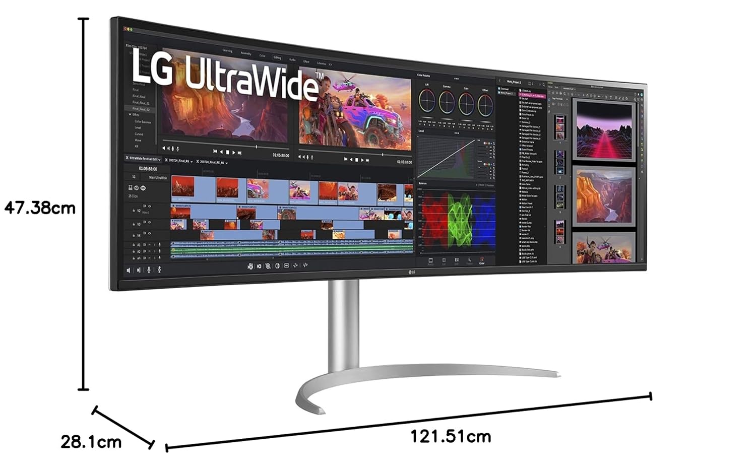 LG , 49" UltraWide Dual QHD Nano IPS Curved Monitor, 32:9, 144Hz,49WQ95C-W