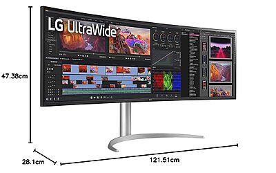LG , 49" UltraWide Dual QHD Nano IPS Curved Monitor, 32:9, 144Hz,49WQ95C-W