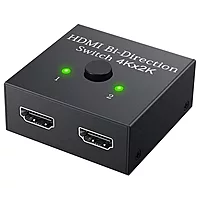 HDMI Switch 2 in 1 Out 4K 60hz HDMI Switcher 2 Port Bi-Directional Splitter