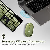 Portronics Key 11 Bluetooth + Wireless Keyboard & Mouse Combo – Green 1 Year Warranty
