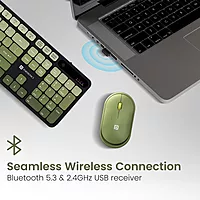 Portronics Key 11 Bluetooth + Wireless Keyboard & Mouse Combo – Green 1 Year Warranty