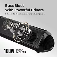 Portronics Pro X1 100W Soundbar – Experience immersive sound with deep bass, USB support for easy connectivity, and sleek design. Perfect for movies, music, and gaming. Elevate your audio experience!