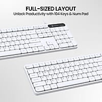 Portronics Ki-Pad 3 USB Wired Keyboard with Large Keycaps, Noise-Free Typing, Fn Multimedia Hotkeys, Full-Size Layout with Num Pad, Ergonomic Design, 1.5m USB Cable