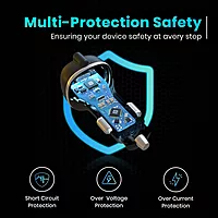 Portronics 71W Triple Output Car Charger with Type-C PD & USB Fast Charging Black