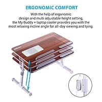 Portronics My Buddy Plus Adjustable Laptop Table with built-in USB Cooling Fan, Foldable Legs, Adjustable Angle