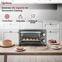 Lifelong OTG 10 Litre for Kitchen with Baking Tray - 800W Electric Oven Toaster Griller