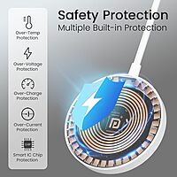 Portronics Quikk Qi2 15W Magnetic Wireless Charger for iPhone 12–16 | White