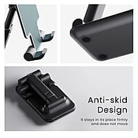 Ambrane Mobile Holding Tabletop Stand, 0-135 Perfect View, Height Adjustment, Wide Compatibility, Multipurpose, Anti-Skid Design Twistand