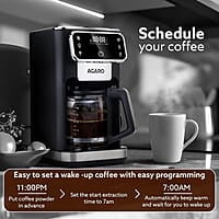 AGARO Primo Drip Coffee Maker, Brew & Drip Coffee Maker, Up to 12 Cups of Coffee, Fast Heating, Adjustable Temperature & Timer