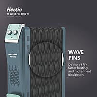 Havells Hestio 13 Wave Fin OFR 2900 Watt with 3 Heat Setting 1000W/1500W/2500W & PTC Heater 400W