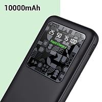 ZEBRONICS MB10000S15 Power Bank, 10000 mAh, Rapid Charge, 22.5W Output, Dual USB Output, PD 3.0 Type C, Built in Protections, Percentage Indicator