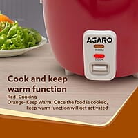 AGARO Elegant Electric Rice Cooker, 1L, 400W, Automatic Boiler, Steamer, Removable Aluminium Pot