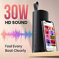 Portronics 2982 Fynix BT Speaker – 30W Bluetooth v5.3 Dual Passive Radiator TWS Black