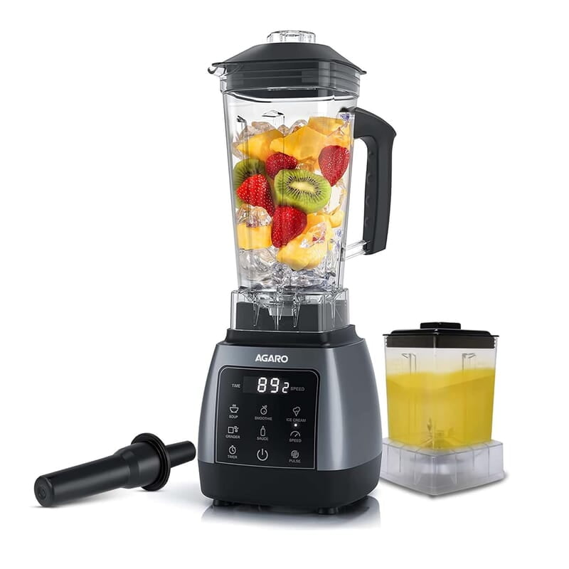 AGARO Royal Professional Blender/Grinder/Mixer, 2000W, 5 Preset Function 9 Speed Settings, Pulse & Timer, 2L & 600ml Small Grinding Jar