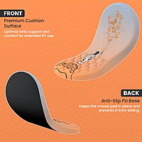 Portronics Comfipad Mouse Pad – Orange, Ergonomic with Wrist Support & Non-Slip