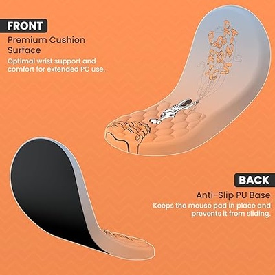 Portronics Comfipad Wrist Rest Mouse Pad with Soft Foam Cushion, Ergonomic Design, Wrist Support, Pain Relief, Non-Slip Base, Mousepad for Gaming, Laptop, PC, Computer Portronics Comfipad Wrist Rest Mouse Pad with Soft Foam Cushion, Ergonomic Design, Wrist Support, Pain Relief, Non-Slip Base, Mousepad for Gaming, Laptop, PC, Computer