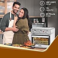 AGARO Regal Air Fryer For Home, 14L, Family Rotisserie Convection Oven, 1700W, Electric Oven, 3 Preset Programs