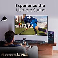 Portronics Pure Sound 107 – 200W Soundbar with Subwoofer | Immersive Audio, Sleek Design, Bluetooth & Powerful Bass for Home Entertainment