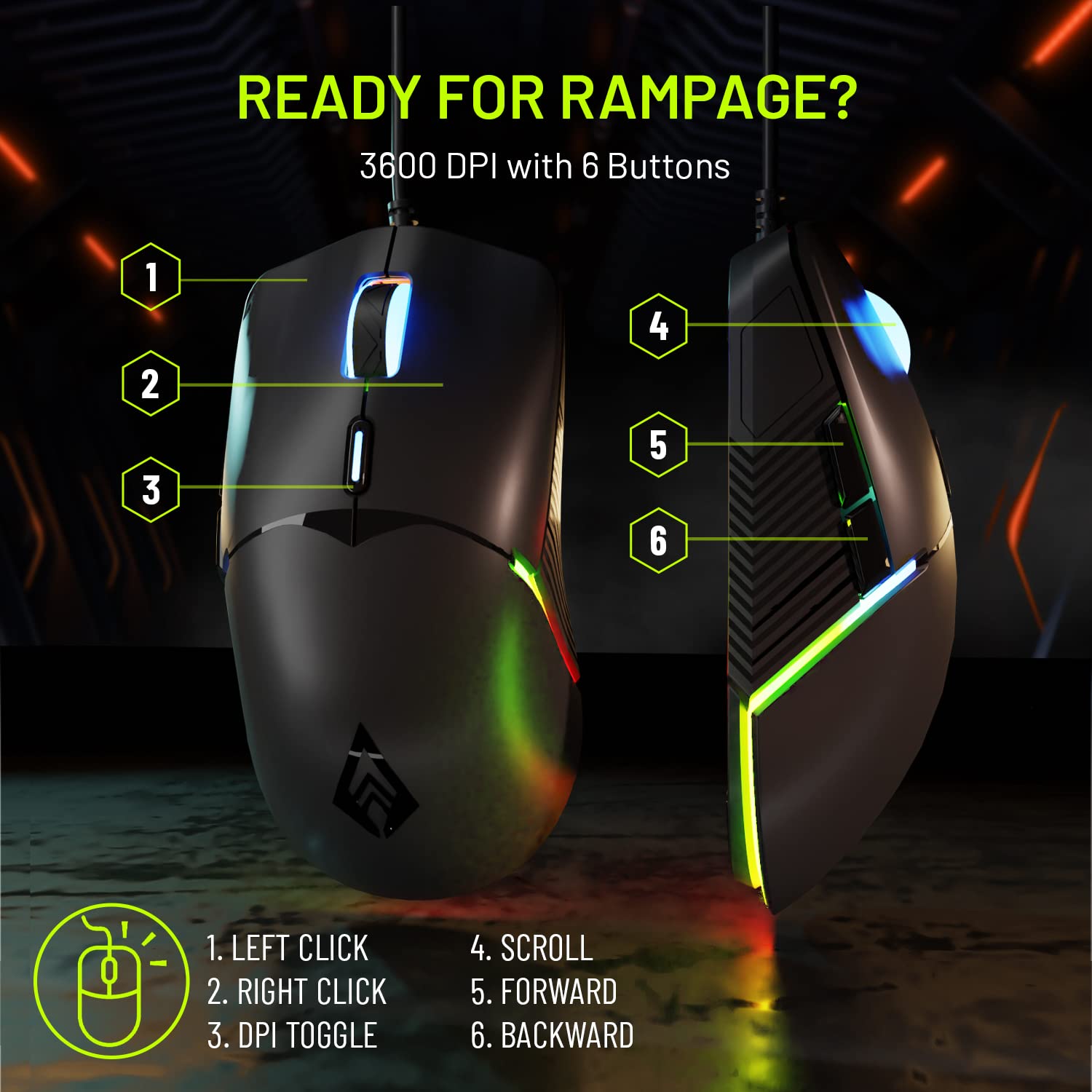 Archer Tech Lab Recurve 100 Wired Mouse