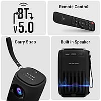 ZEBRONICS PIXAPLAY 24, Smart LED Vertical Projector, 4000 Lumens, 1080p Support, 160" Screen Size, Auto Focus & Keystone, Bluetooth, WiFi, HDMI (ARC), USB, AUX, APP Support, Miracast