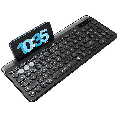 Portronics Bubble 3.0 Bluetooth + Wireless Keyboard – Grey & Black | Numeric Keys |  1 Year Warranty