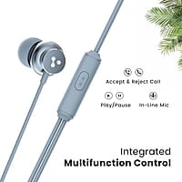 Ambrane Stringz 38 Wired Earphones with Mic, Powerful HD Sound with High Bass, Tangle Free Cable, Comfort in-Ear Fit, 3.5mm