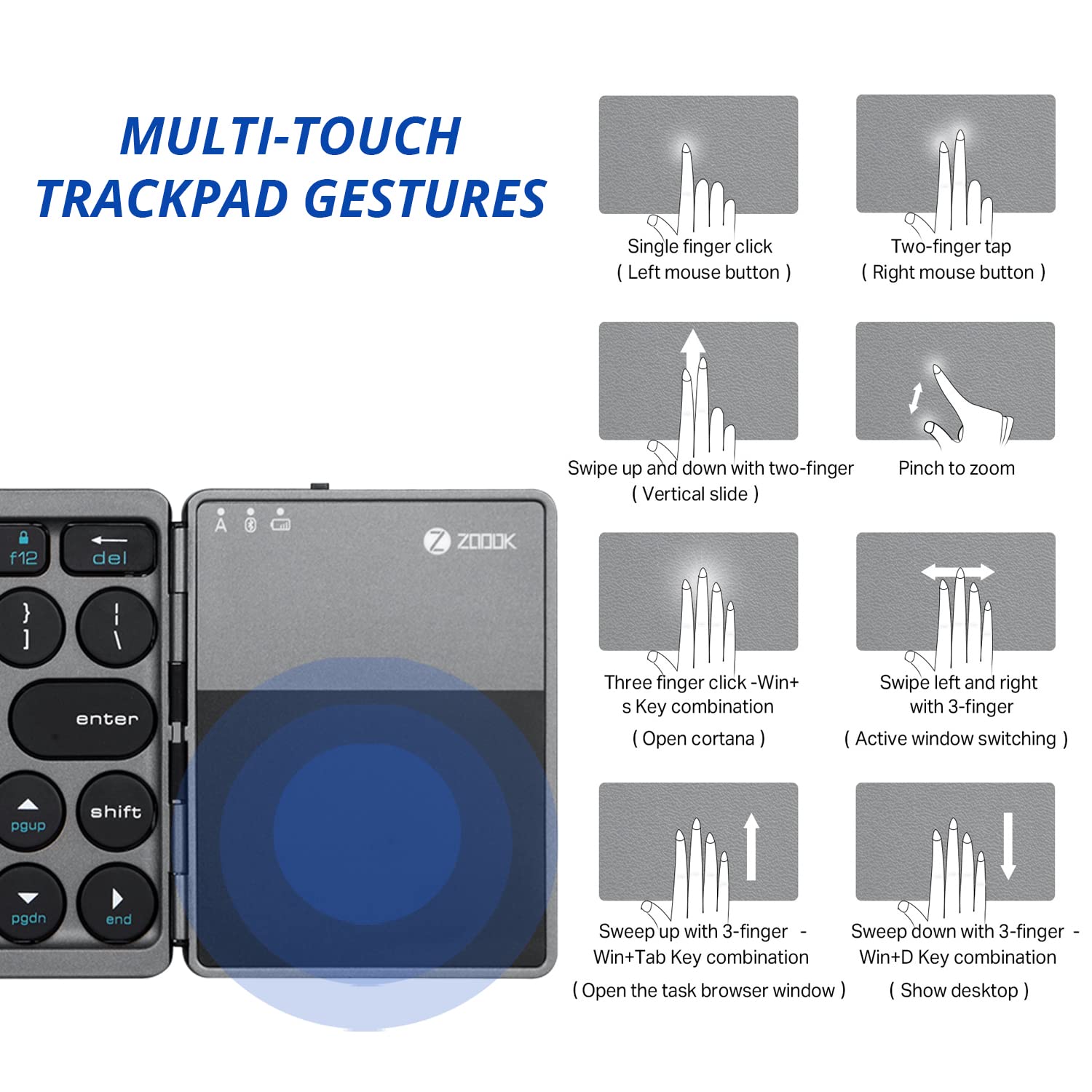 ZOOOK Travel Pad Bluetooth Keyboard