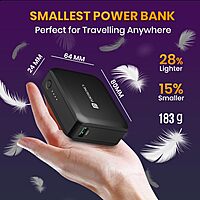 Portronics PowerPulse 30 – 10000mAh 30W Nano Power Bank (Black) offers fast charging, compact design, and high capacity. Perfect for on-the-go charging of smartphones and devices.