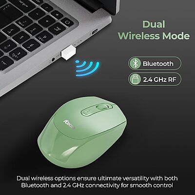 WIRELESS MOUSE FOXIN FLOW BT+2.4GHZ DPI (GREEN)