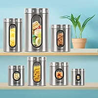 MILTON Steel Crispy 1500 Storage Jar, 1.45 Litres, Silver Light Weight Odour Proof Dishwasher Safe