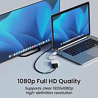 Portronics DigiBridge White – HDMI To VGA Converter, 1080p, Compact Plug-And-Play