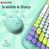 Coconut Bling Retro Wireless Combo (Elegant Retro Design Keyboard with Wireless Mouse, Perfect for Home, Office & Casual Use, 1 Year Warranty)