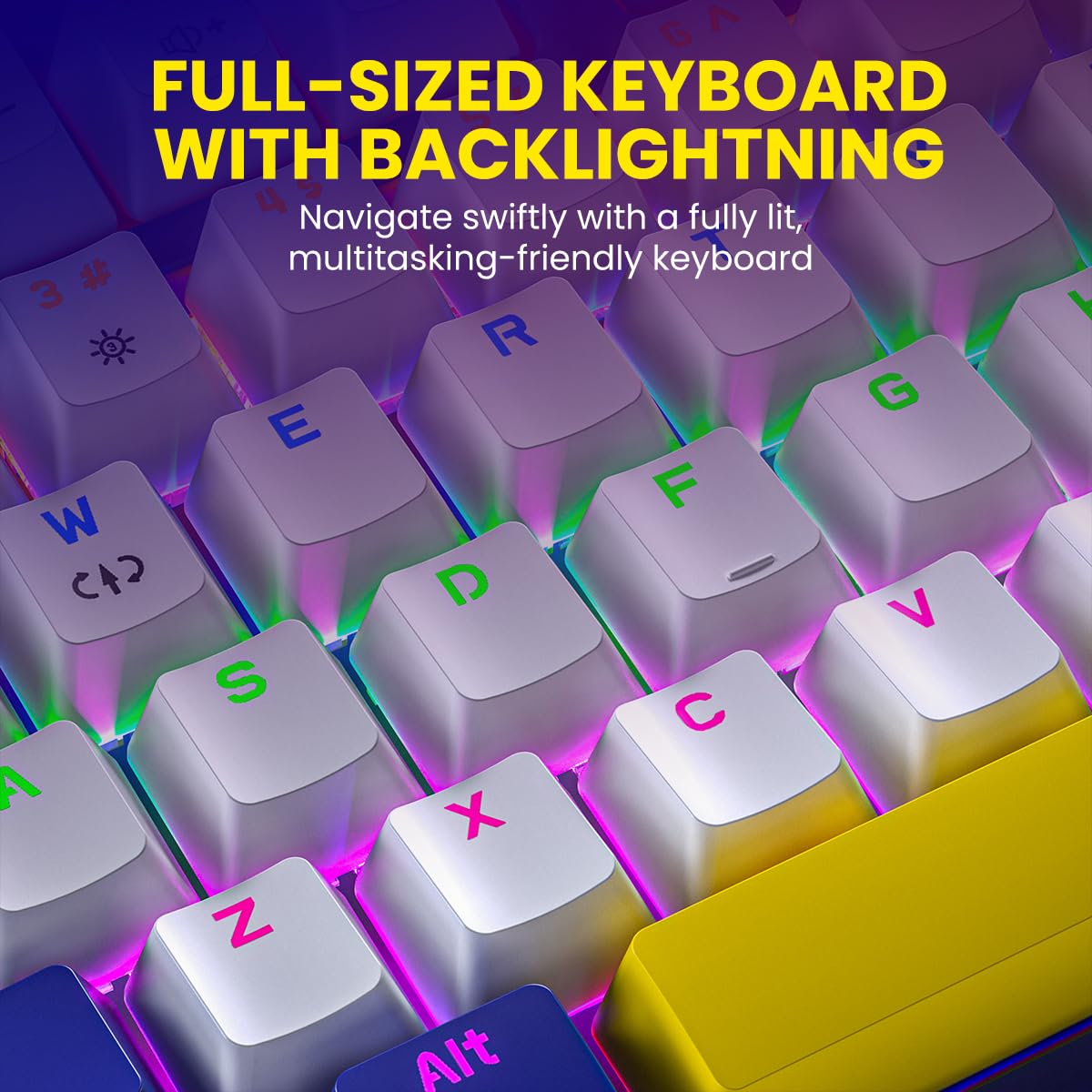 Portronics K1 Mechanical Keyboard offers tactile blue switches, customizable RGB lighting, sleek design, and durability for gamers and typists.