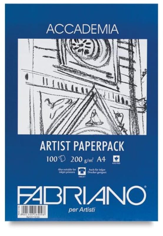 Fabriano Accademia Drawing Paper, 200 gsm, A4, 100 Sheets