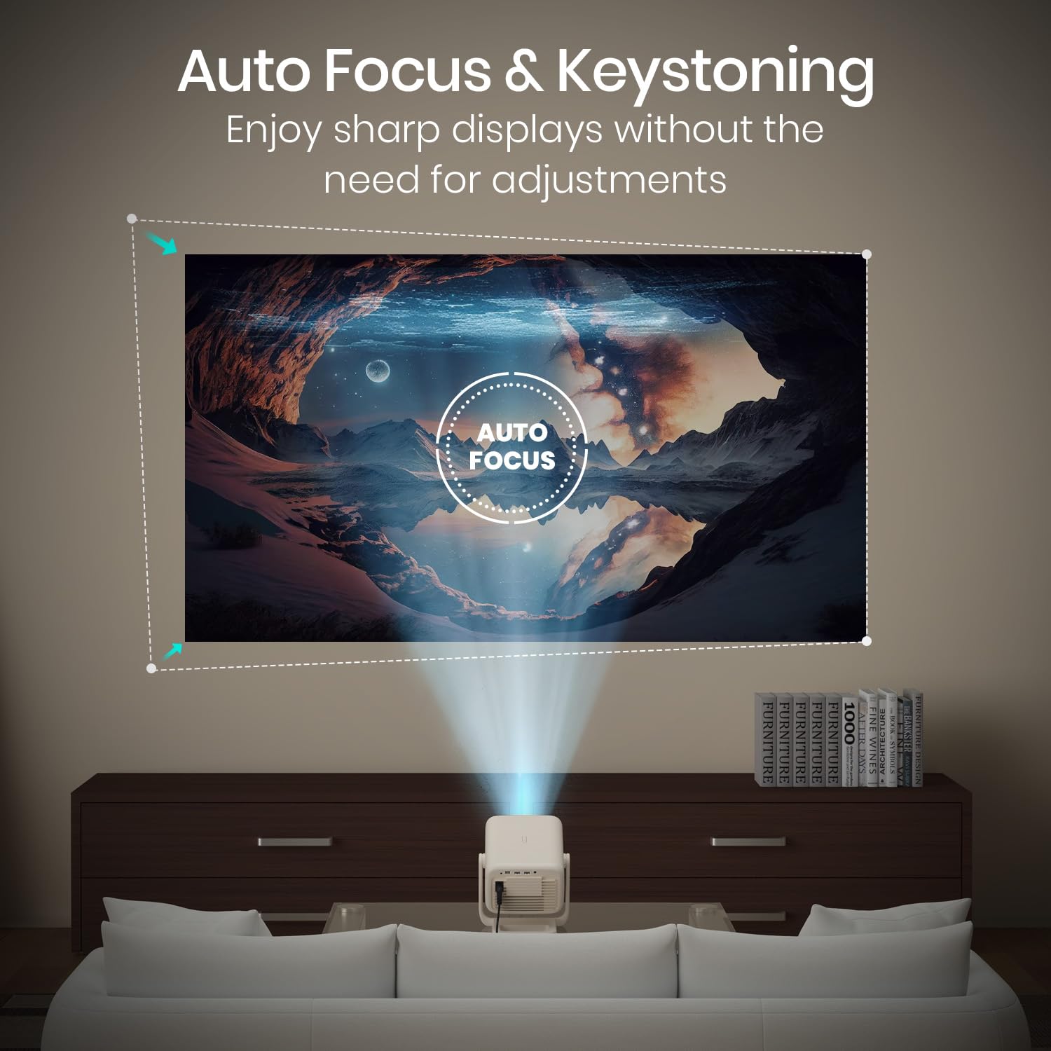 Portronics Beem 480 POR-2752 LED Projector – 5100 Lumens | 1080p | Android 9.0 | White