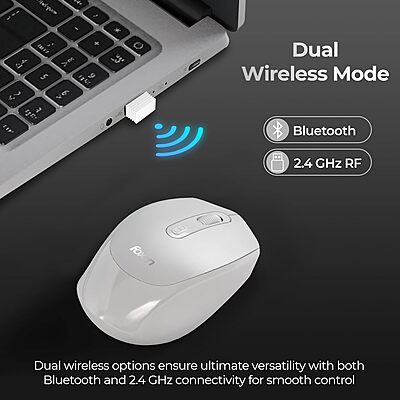 WIRELESS MOUSE FOXIN FLOW BT+2.4GHZ DPI (WHITE)