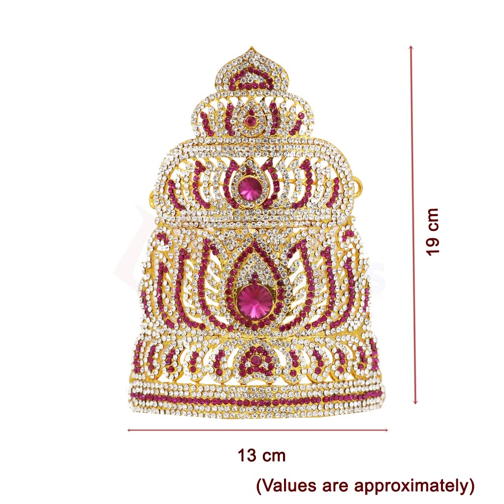 God Ornament Gold Plated Amman Face/Mugam,Crown/Kireedom and Attigai/Necklace